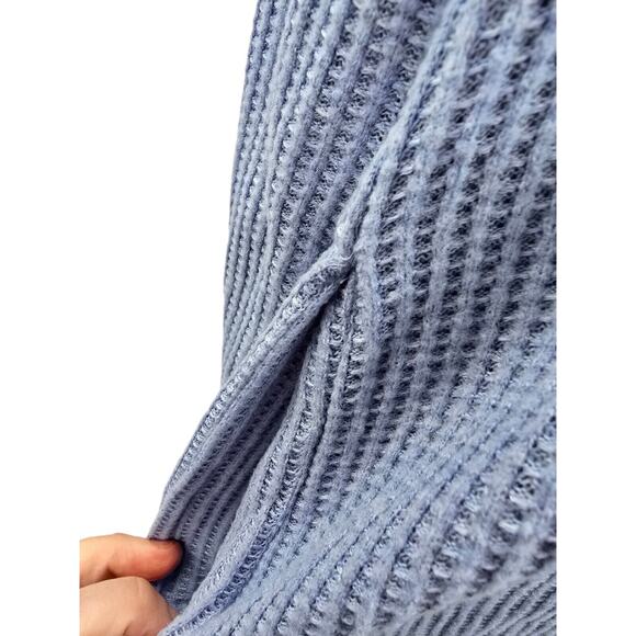 Chicos Cardigan Sweater Medium Pockets Waffle Knit Textured Wrap Normcore Office - Picture 4 of 12